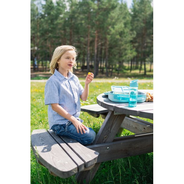 Carl Oscar - Vandflaske 2 i 1 med aftagelig bundkop - Bl� Delfin 