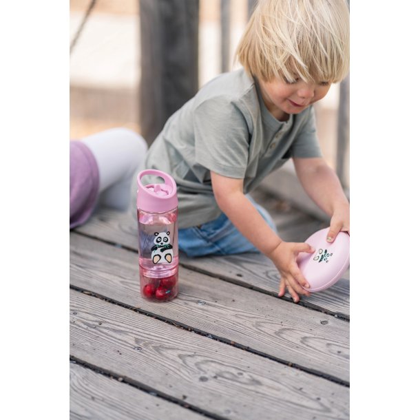 Carl Oscar - Vandflaske 2 i 1 med aftagelig bundkop - Lyser�d Panda 