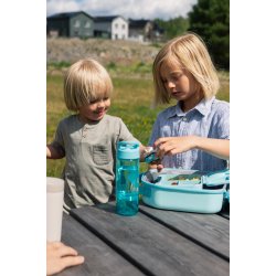 Carl Oscar - Vandflaske 2 i 1 med aftagelig bundkop - Bl� Delfin 