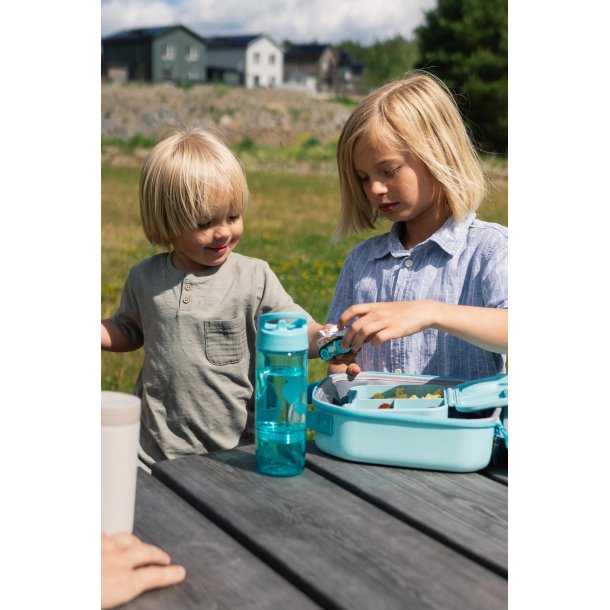 Carl Oscar - Vandflaske 2 i 1 med aftagelig bundkop - Bl� Delfin 