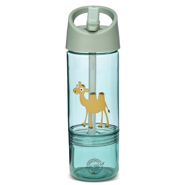 Carl Oscar - Vandflaske 2 i 1 med aftagelig bundkop - Gr�n Kamel 