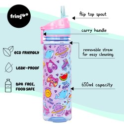  Fringoo - Drikkedunk med sugerr - Cool Girl - 650 ml