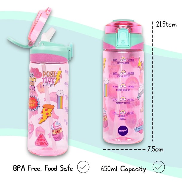 Fringoo - Drikkedunk med sugerr - Girls World - 650 ml 