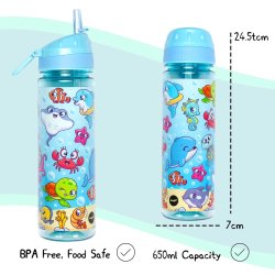 Fringoo - Drikkedunk med sugerr - Havets dyr - 650 ml