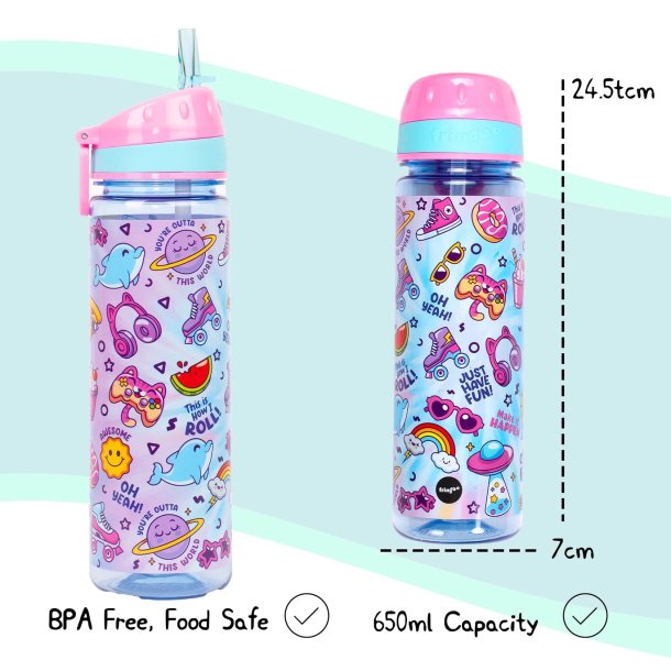  Fringoo - Drikkedunk med sugerr - Cool Girl - 650 ml