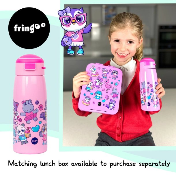 Fringoo - Drikkedunk rustfrit stl - Sde dyr - 350 ml