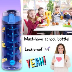 Fringoo - Drikkedunk med sugerr - Navy Doodle - 650 ml