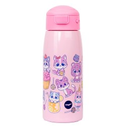 Fringoo - Drikkedunk rustfrit stål - Katte og Slik - 350 ml 