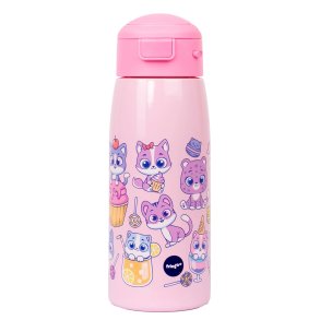 Fringoo - Drikkedunk rustfrit stl - Katte og Slik - 350 ml 