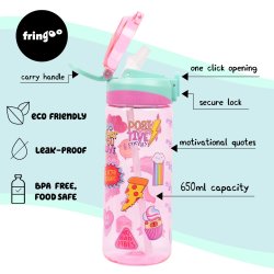 Fringoo - Drikkedunk med sugerr - Girls World - 650 ml 