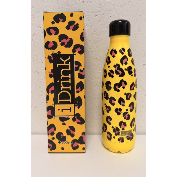 IDrink - Termo Flaske - 500 ml - Gul Leopard
