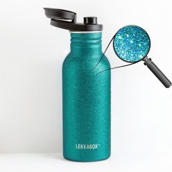 LEKKABOX Glimmer drikkeflaske - Rustfri stl - 500 ml - Aqua 