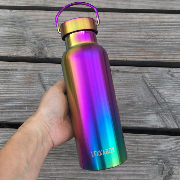 LEKKABOX Termodrikkedunk - 600 ml. - Rustfri stl - Rainbow