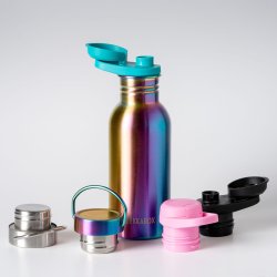 LEKKABOX Drikkeflaske - 500 ml - Rustfri st�l - Rainbow