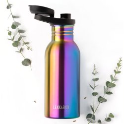 LEKKABOX Drikkeflaske - 500 ml - Rustfri stl - Rainbow