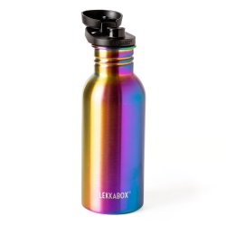 LEKKABOX Drikkeflaske - 500 ml - Rustfri stl - Rainbow