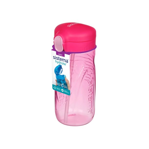 Sistema - Tritan Quick Flip Bottle 520 ml. - Pink