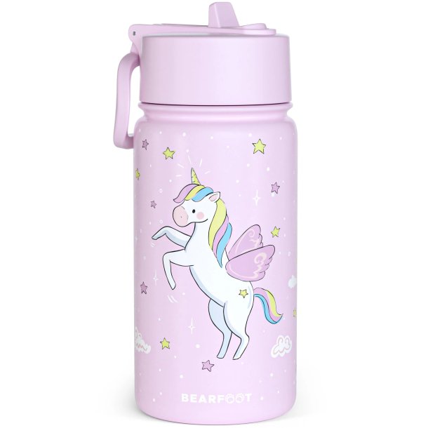 Bearfoot Termo Drikkedunk - Lyserd Enhjrning - 400 ml 