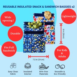 Yumbox Genanvendelig Snackpose - 2 stk. - Blomster