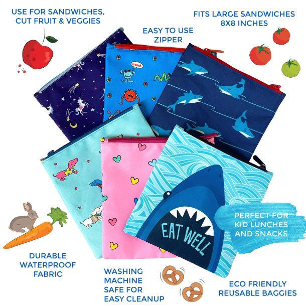 Yumbox Genanvendelig Snackpose - 2 stk. - Hjerter og hunde