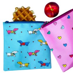 Yumbox Genanvendelig Snackpose - 2 stk. - Hjerter og hunde