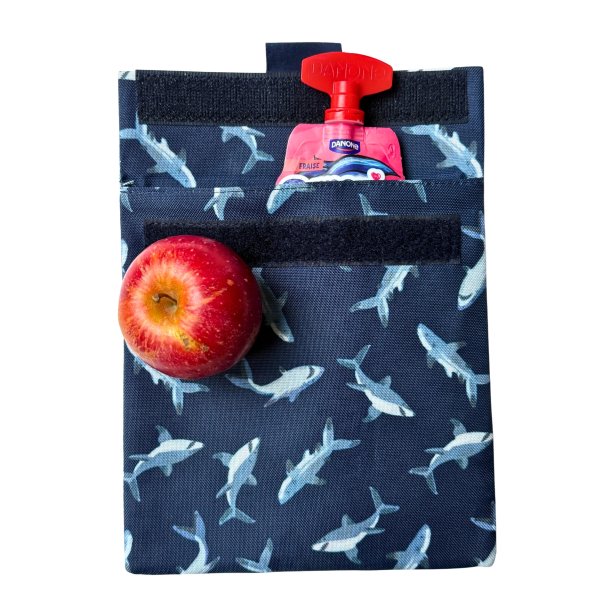 Yumbox Genanvendelig Snackpose - 2 stk. - Sharks &amp; Camoflage