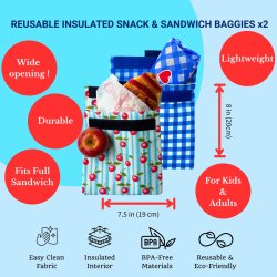 Yumbox Genanvendelig Snackpose - 2 stk. - Vichy &amp; kirseb�r