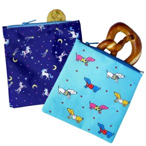 Yumbox Genanvendelig Snackpose - 2 stk. - Enhj�rning og hunde 