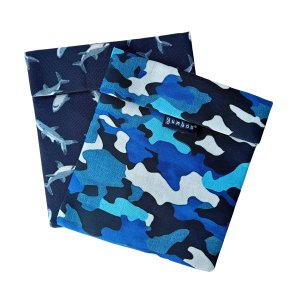 Yumbox Genanvendelig Snackpose - 2 stk. - Sharks & Camoflage
