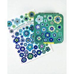 Jabalou - Vandfaste Klisterm�rker - A4 - Bl� Blomster 