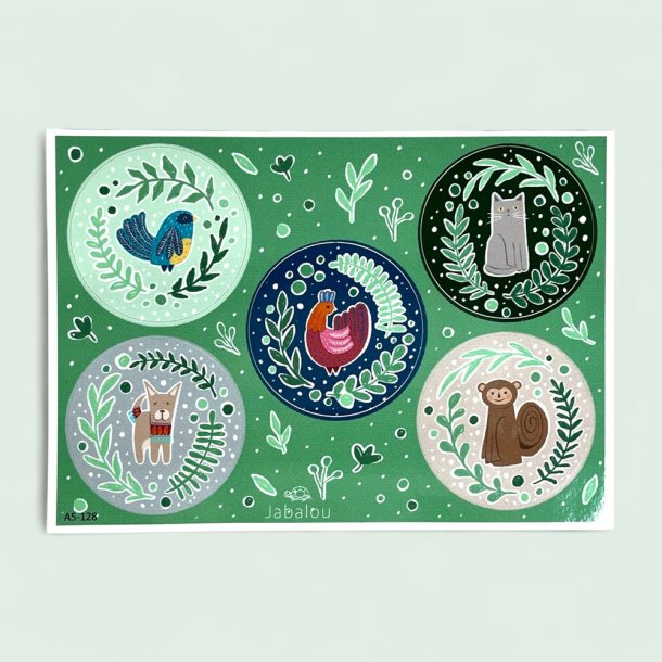 Jabalou - Vandfaste Klisterm�rker - A5 - Frida Kahlo dyr