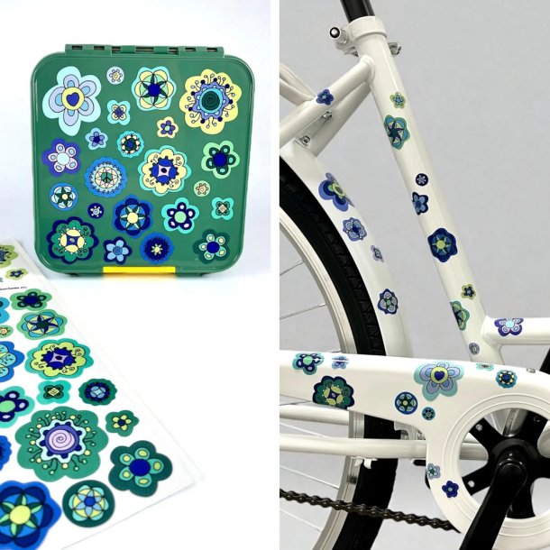 Jabalou - Vandfaste Klisterm�rker - A4 - Bl� Blomster 
