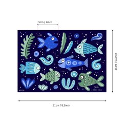 Jabalou - Vandfaste Klisterm�rker - A5 - Bl� Fisk 