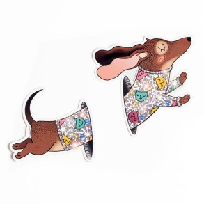 SEHRSEHRnice - Vandfast Klisterm�rke - Hologram Dachshund 