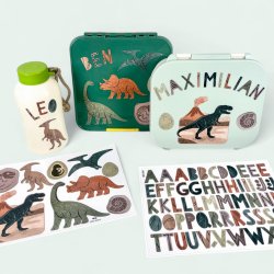 Vandfaste klisterm�rker - Bogstaver Dinosaur (Store) - A5