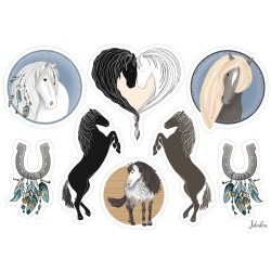 Vandfaste klistermrker - Heste - A5