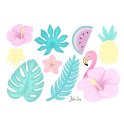 Vandfaste klistermrker - Tropical - A6