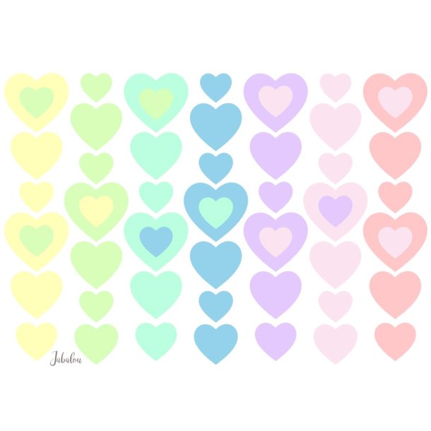 Vandfaste klistermrker - Hjerter Candy - A6