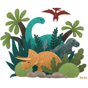 Vandfast klisterm�rker - Hologram - Dinoworld - Stort 