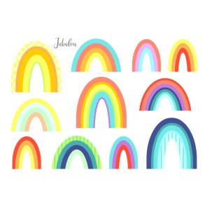 Vandfaste klistermrker - Regnbuer - A5