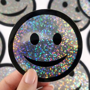 Vandfast klisterm�rker - Hologram - Smiley