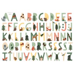 Vandfaste klistermrker - Bogstaver Skoven - A5