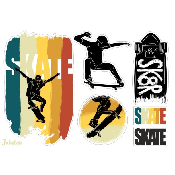 Vandfaste klistermrker - Skater Dreng - A6