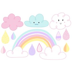 Vandfaste klistermrker - Regnbue - A6