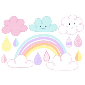 Vandfaste klistermrker - Regnbue - A6