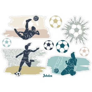 Vandfaste klistermrker - Fodbold pige - A6