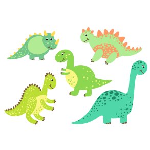 Vandfaste klistermrker - Dinosaur - A6