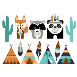 Vandfaste klistermrker - Indianer - A6