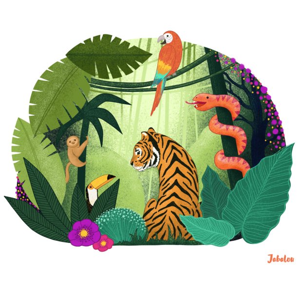 Vandfast klisterm�rker - Hologram - Jungle - Stort 