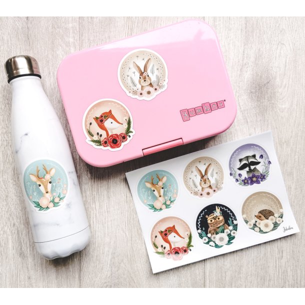 Vandfaste klisterm�rker - Animals Boho - A5